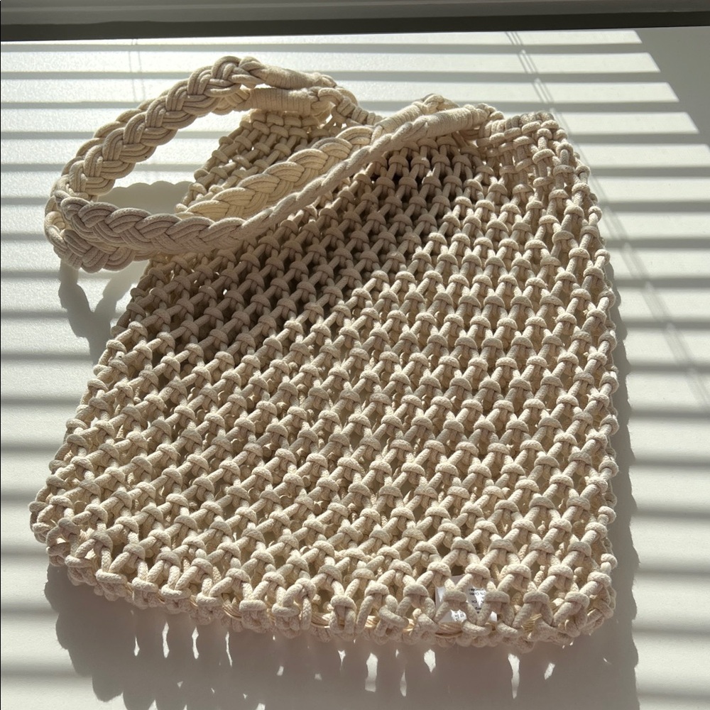 JCrew Hand Knotted Woven Beach Tote